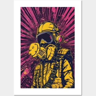 Atompunk gase mask aesthetic art Posters and Art